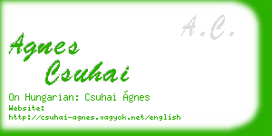 agnes csuhai business card