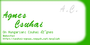 agnes csuhai business card